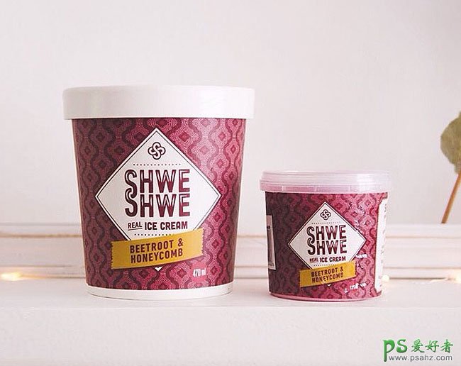 冰激凌宣传设计效果图 Shwe Shwe创意冰激凌杯包装设计作品