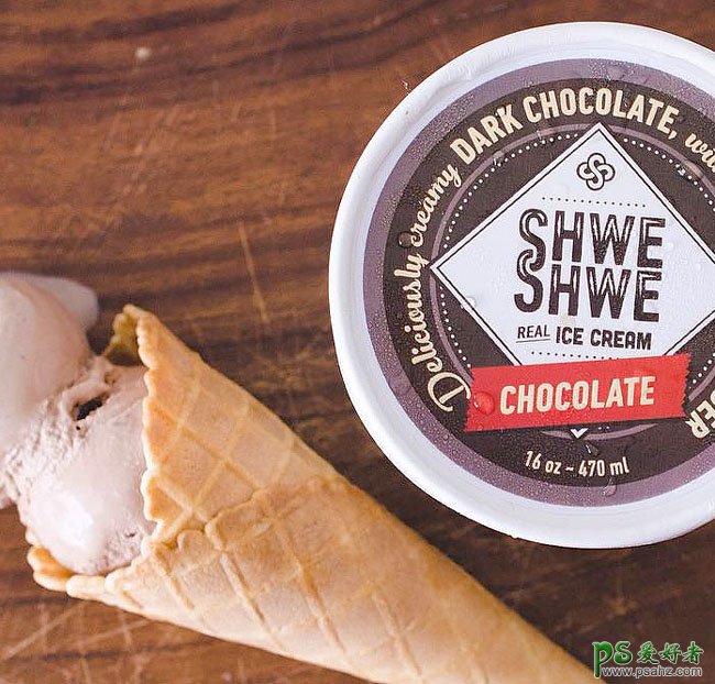 Shwe Shwe创意冰激凌杯包装设计作品，冰激凌宣传设计效果图。