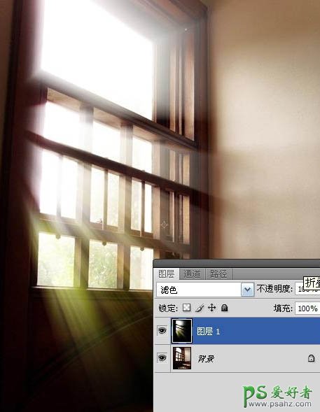 photoshop给室内装修效果图的窗户加上柔和的透射光线