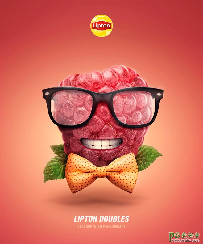 创意人物水果食品平面广告设计作品 拟人化的水果合成设计海报
