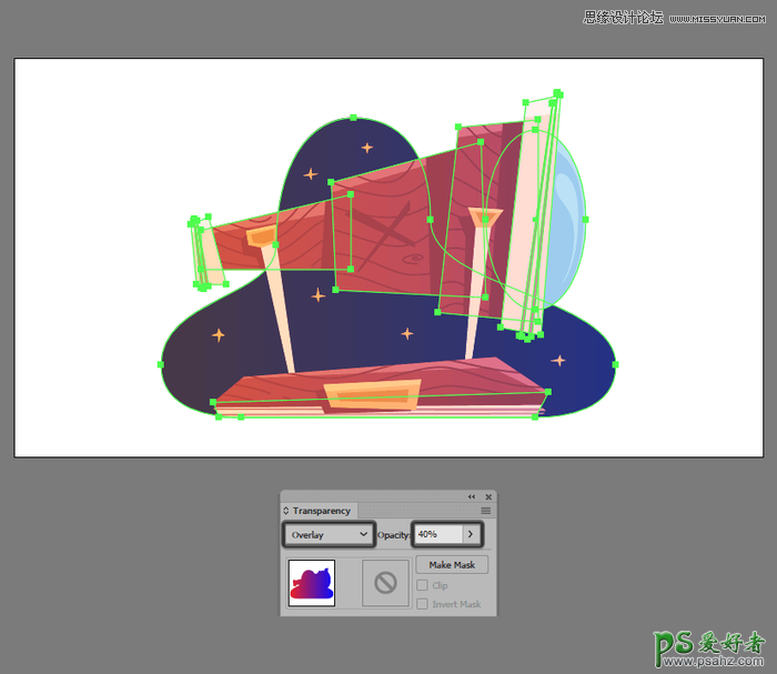 Illustrator绘制海盗风格的天文望远镜插画,个性的天文望远镜。