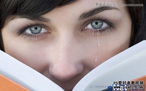眼泪 photoshop给忧伤的美女绘制出逼真的泪水