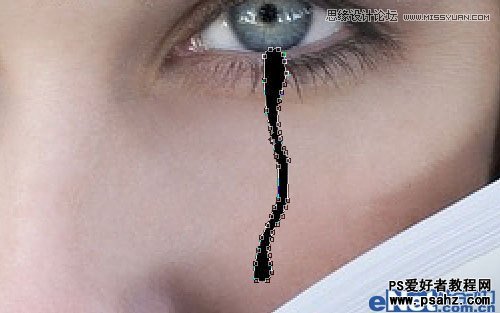 photoshop给忧伤的美女绘制出逼真的泪水，眼泪