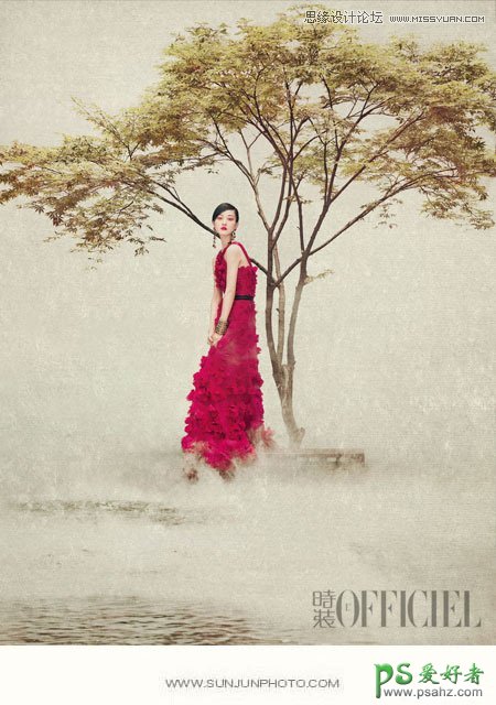 PS人像后期教程：给漂亮的室内美女人物照片制作出中国风唯美效果