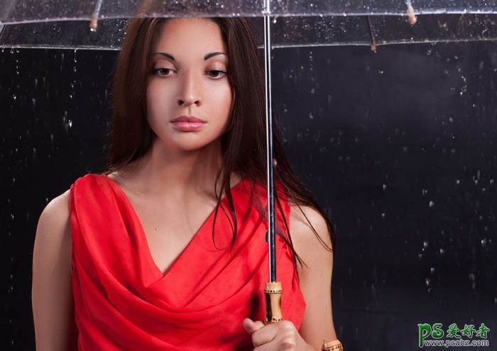 PS美女图片合成教程：打造璀璨雨夜中独自行走的少女，雨中漫步