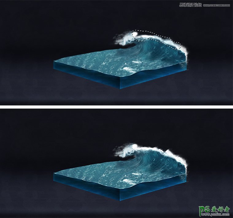 Photoshop创意合成大气的军舰海战场景，海战沙盘场景效果图