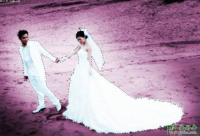 photoshop调出绚丽的情侣婚纱照，爱的告白