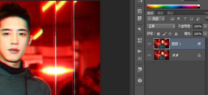 Photoshop故障风教程：给人像图片制作成抖音图标类型的故障效果