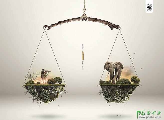 关爱野生动物, 保护美好家园! 爱护环境、保护动物公益海报设计