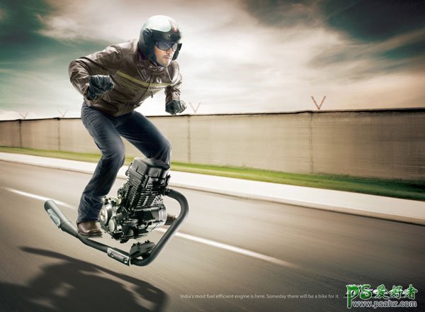 创意时尚的高科技摩托车设计 超越现实主义的摩托车广告设计作品