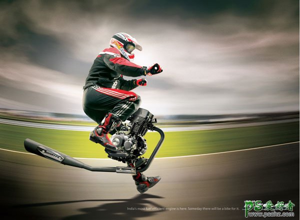 超越现实主义的摩托车广告设计作品，创意时尚的高科技摩托车设计