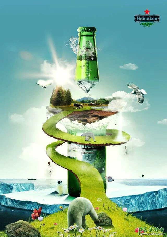 创意满满的酒水饮料海报设计欣赏，酒水饮料创意广告设计。