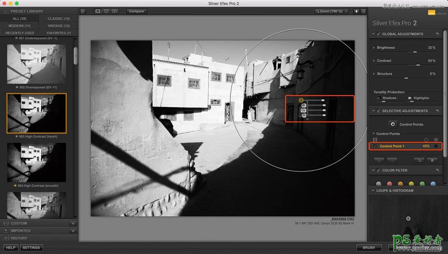 PS后期技巧教程：详细讲解Silver Efex Pro 2滤镜制作黑白照片