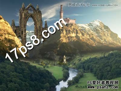 PS合成教程：合成山顶上屹立的城堡风景画