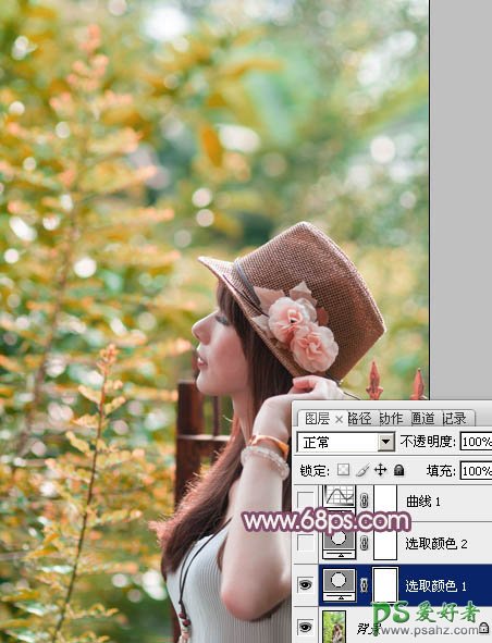 photoshop调出浪漫秋日色彩清纯少女艺术写真照