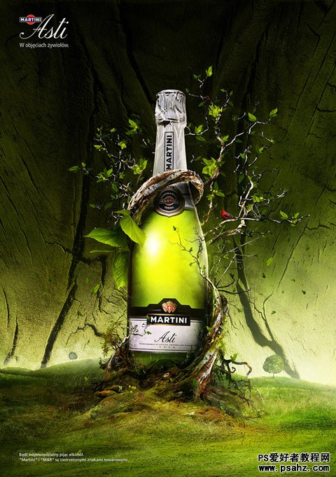 PS作品欣赏：设计漂亮的酒瓶类平面广告设计作品