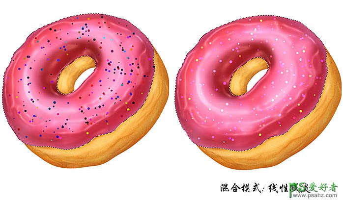 photoshop手绘美味可口的草莓味甜甜圈，草莓味面包圈