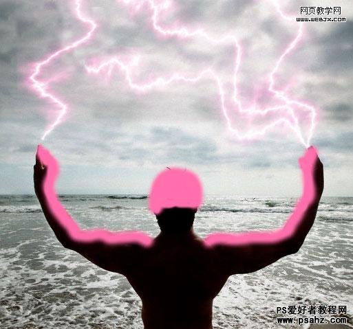 PS滤镜特效设计男人身上神奇的闪电效果图实例教程