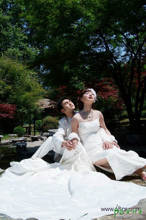 photoshop给梦幻情侣婚纱照调出动人的色彩