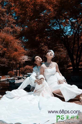photoshop给梦幻情侣婚纱照调出动人的色彩
