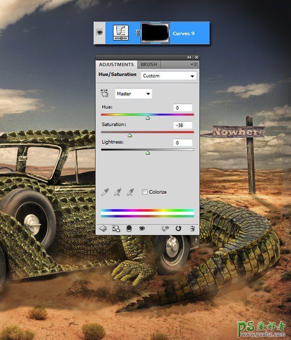 PS合成教程：把鳄鱼和汽车完美的融合起来合成出超酷的鳄鱼汽车