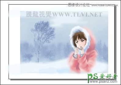 CorelDRAW手绘美女人像教程：学习制作雪地中的唯美女孩儿图片