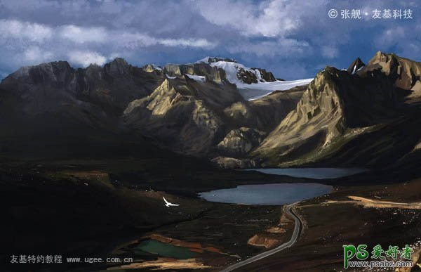 PS鼠绘教程：临摹一张漂亮的雪山风景图片