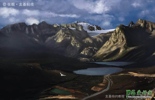 PS鼠绘教程：临摹一张漂亮的雪山风景图片