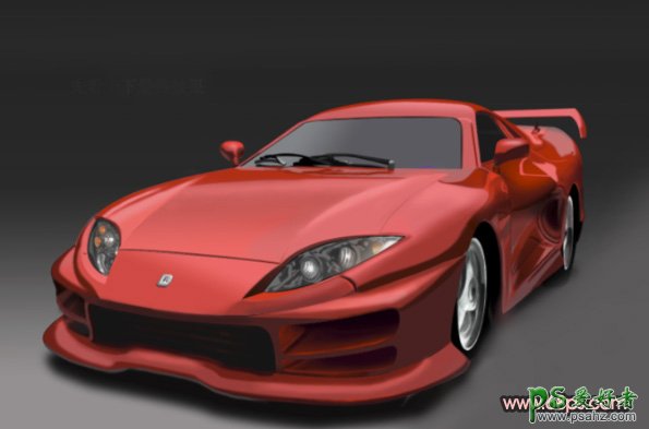 高手教你手绘一辆漂亮的兰博基尼红色跑车模型 PS鼠绘教程