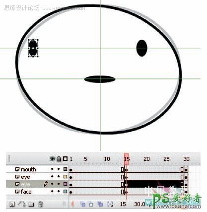 Flash cs3表情头像制作教程：绘制一个可爱的动态大头表情