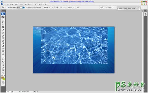 PS文字特效教程：设计创意个性的蓝色海洋水纹字实例教程