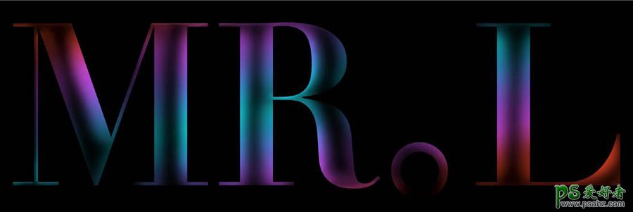 Photoshop设计绚丽多彩的霓虹字体，霓虹灯文字特效，霓虹灯艺术