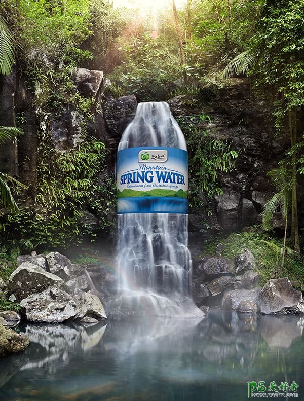 纯净清爽的大自然生态海报设计作品，感受纯净大自然的产品海报。