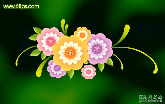 PS实例教程：制作漂亮可爱的卡通小花朵图片素材