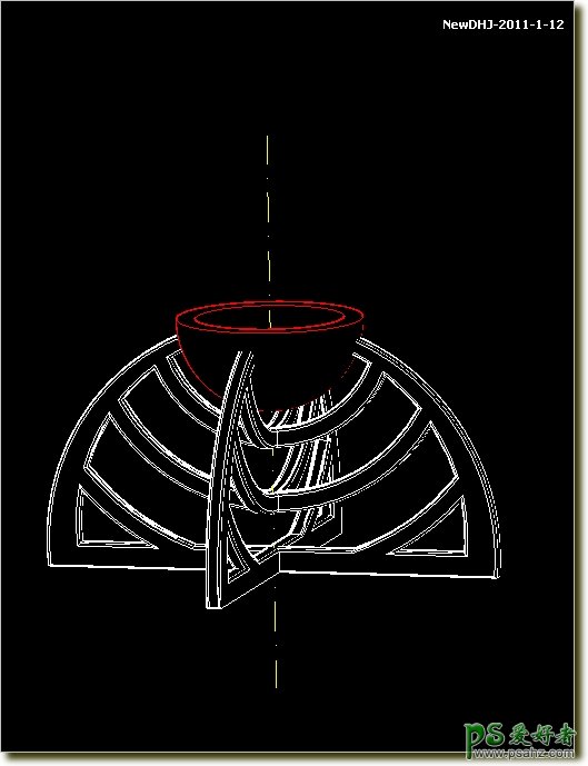 AutoCAD三维建模实例教程：学习绘画一个中式建筑模型烛台模型图