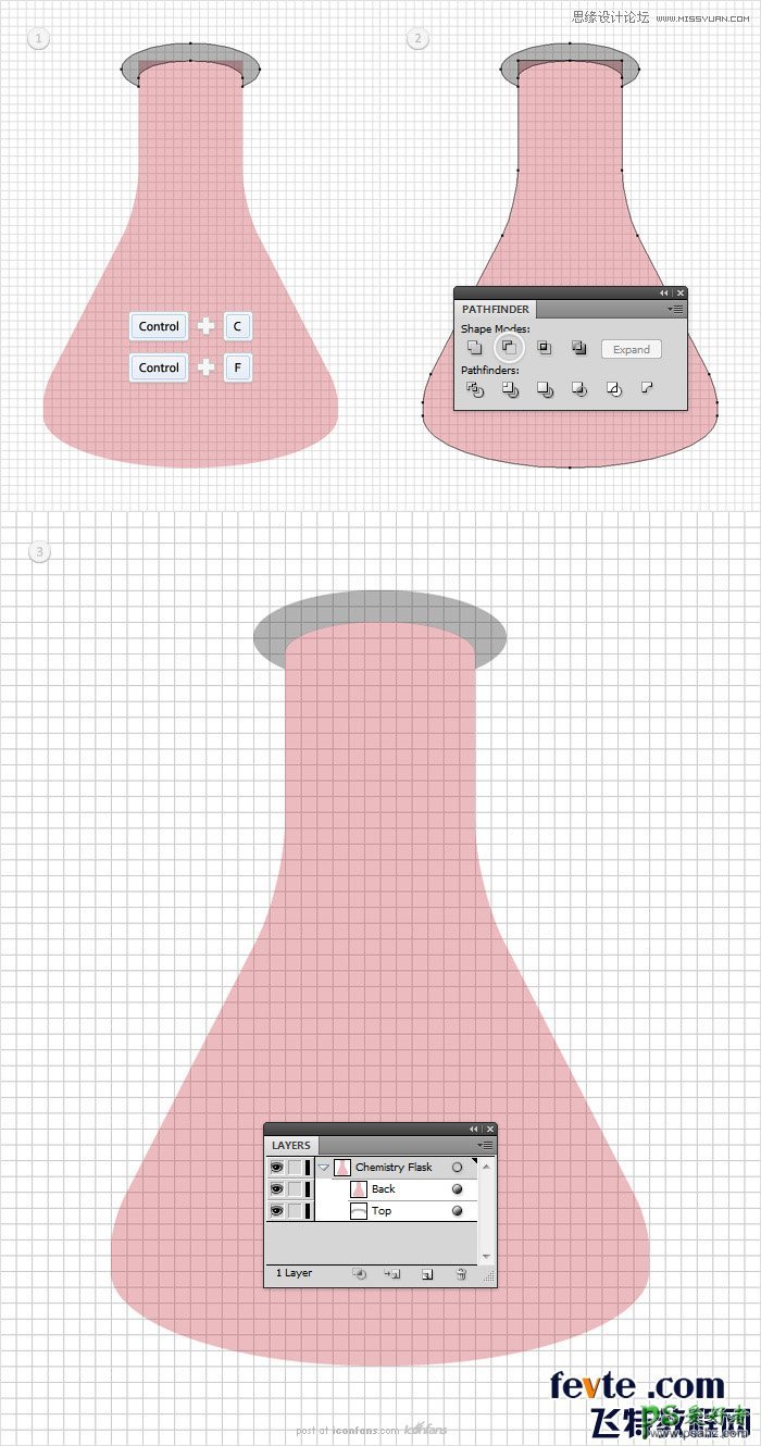 Illustrator手工打造化学课上用到的透明玻璃烧瓶-烧瓶图标