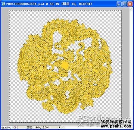 PS实例教程：制作金色的二龙戏珠素材图片教程