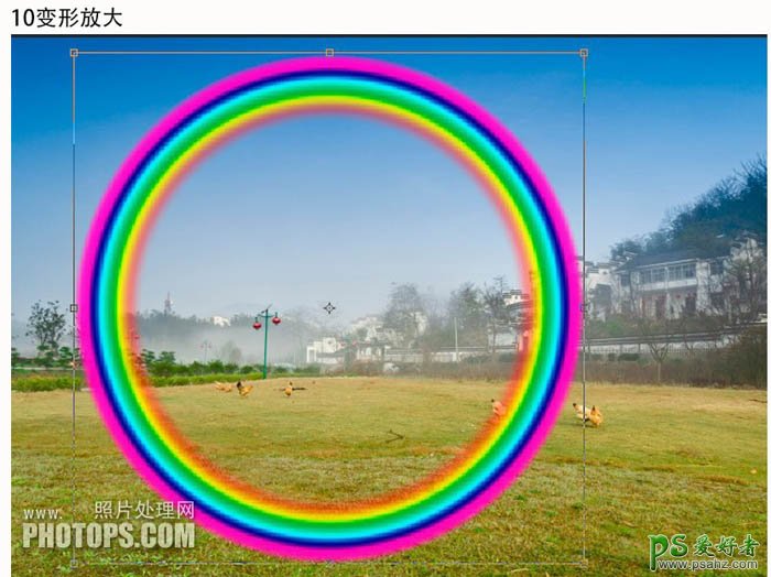 巧用Photoshop渐变工具给风景图片制作出漂亮的雨后彩虹