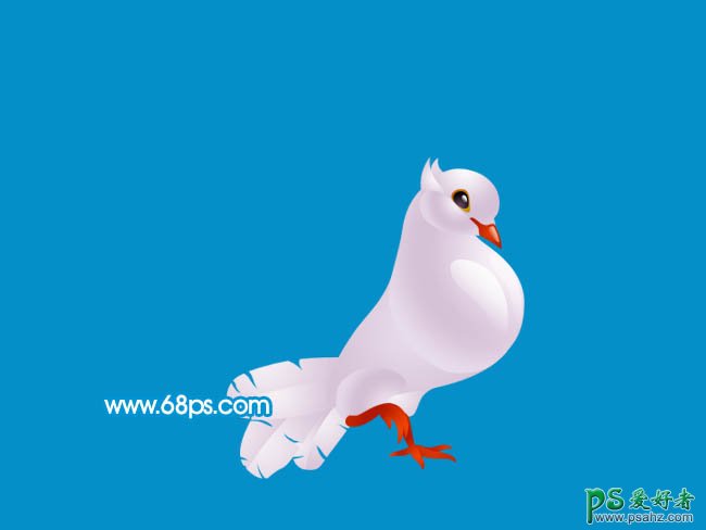 PS实例教程：制作一只可爱的和平鸽，和平鸽失量图片素材