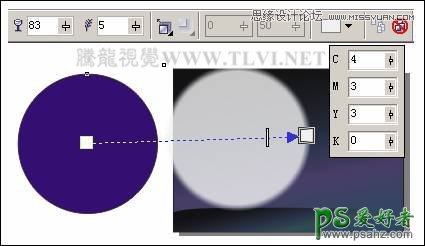 CorelDRAW手绘一幅在月圆之夜天空中飞逝的流星场景效果图