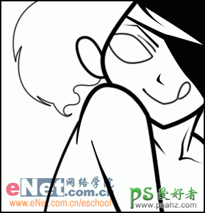 PS鼠绘教程：QQ头像制作，设计可爱的黑白女生QQ头像，黑白可爱QQ