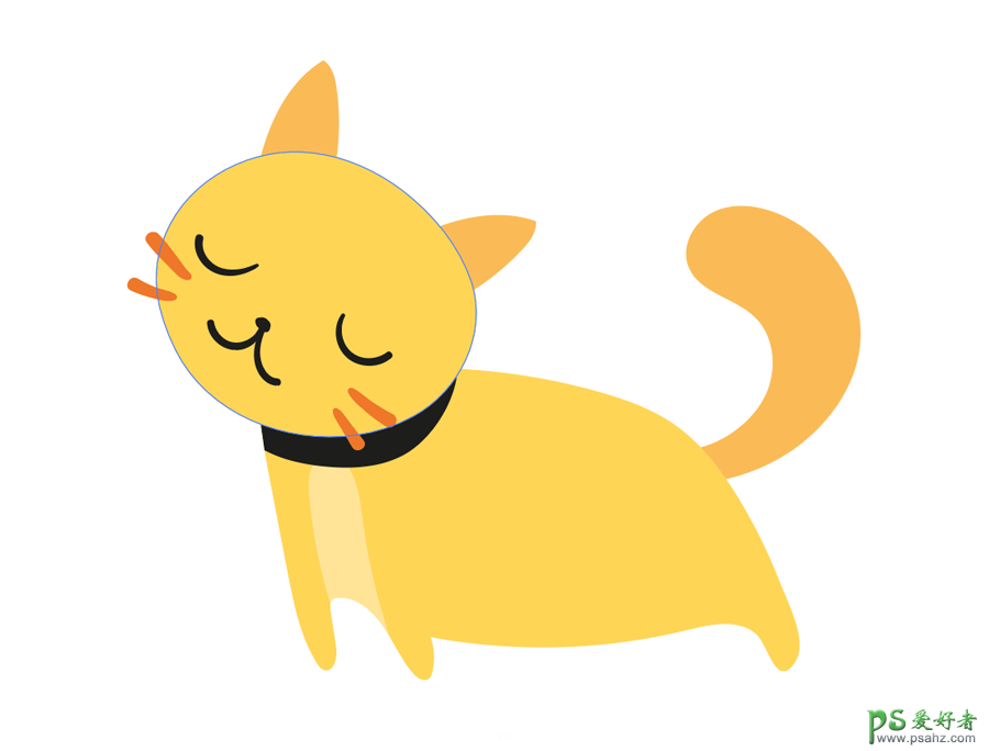 Photoshop鼠绘可爱的毛茸茸猫咪玩具素材图片，漂亮的小黄猫图片