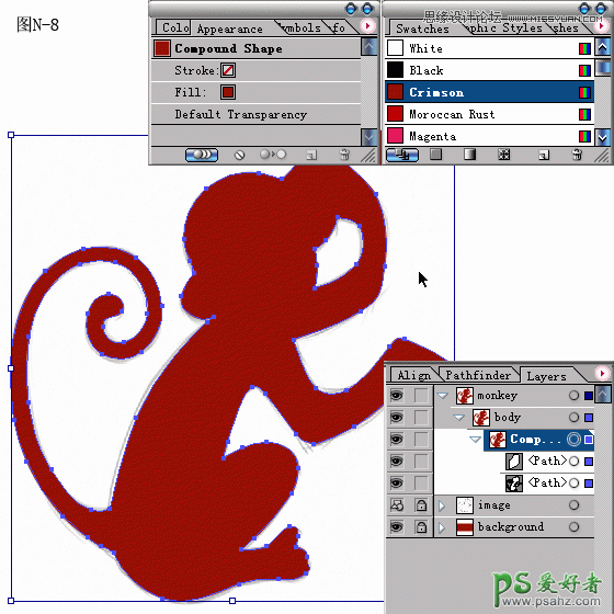 Illustrator新年贺卡设计教程：制作红色风格的猴年贺卡图片