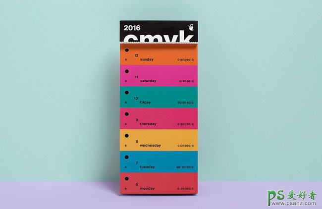 创意新年日历设计作品，CMYK色卡日历设计作品欣赏