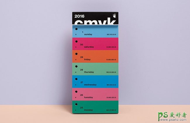 创意新年日历设计作品，CMYK色卡日历设计作品欣赏