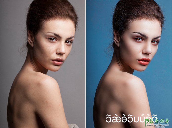学习用高低频的方法给美女人像后期精修磨皮 Photoshop磨皮教程