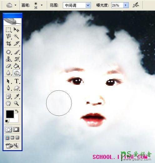 PS人像合成教程：把宝宝照片快速合成出卡通白云形象