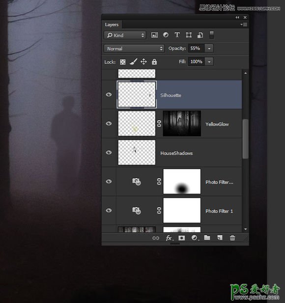 PS图像合成实例教程：创意打造一幅黑暗森林里恐怖的鬼屋效果图