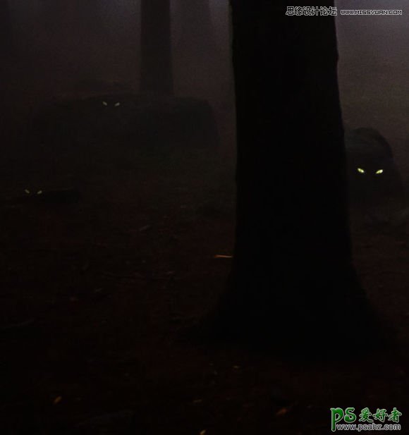 PS图像合成实例教程：创意打造一幅黑暗森林里恐怖的鬼屋效果图