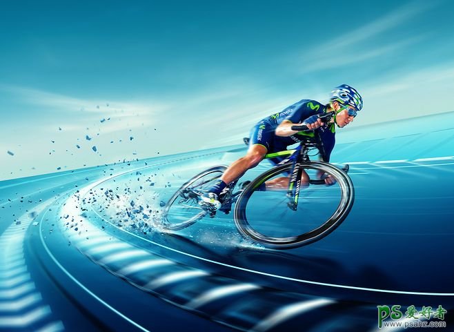 自行车运动爱好者的创意宣传海报，畅快骑行的自行车海报。
